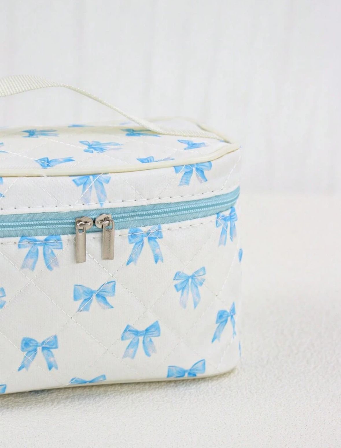 Blue Bow Makeup Bag