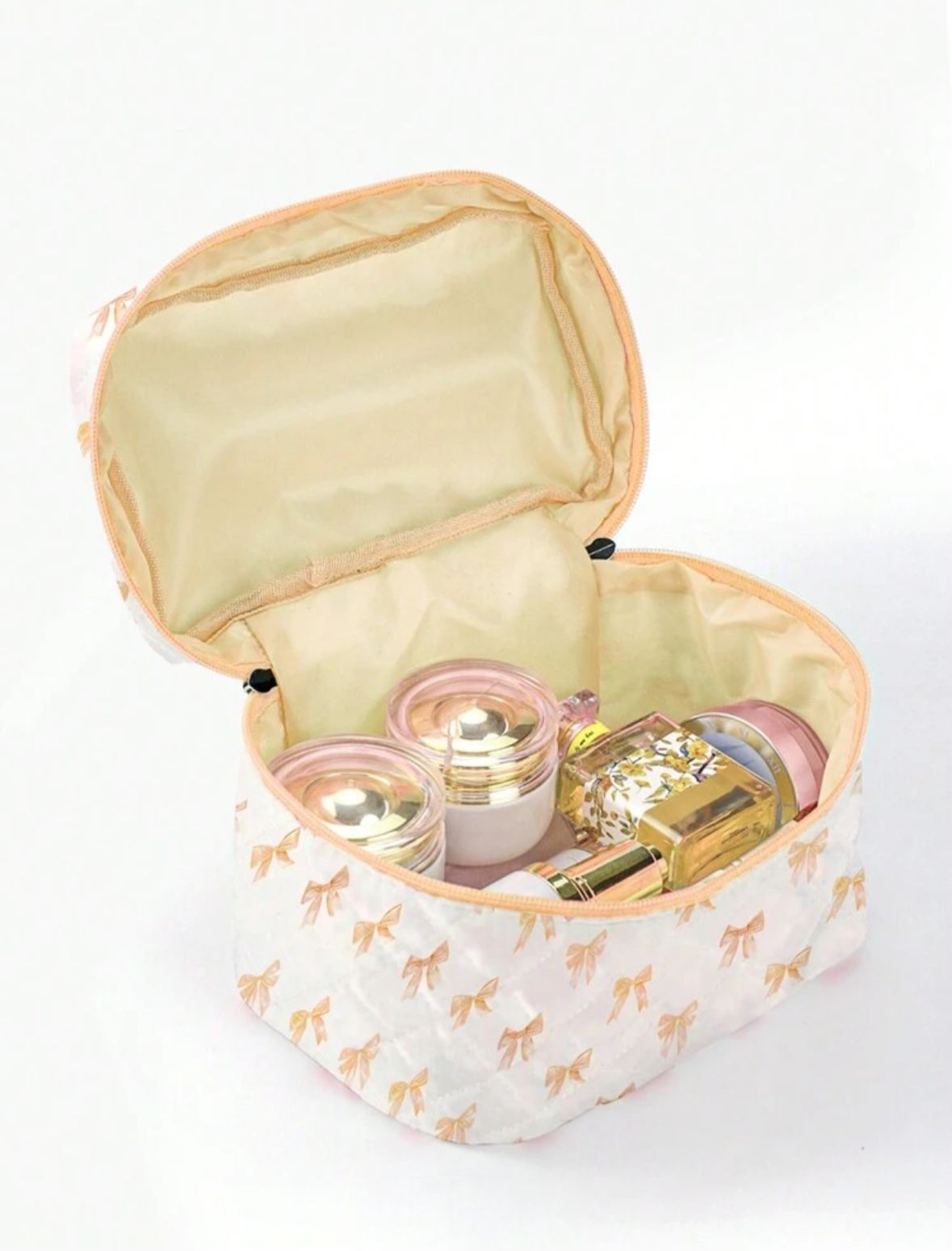 Yellow Bow Makeup Bag