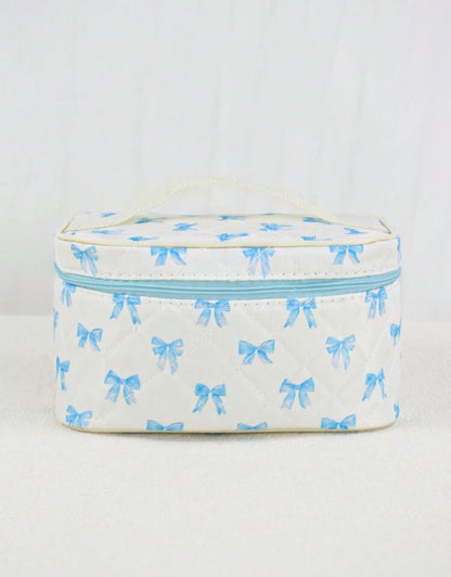 Blue Bow Makeup Bag
